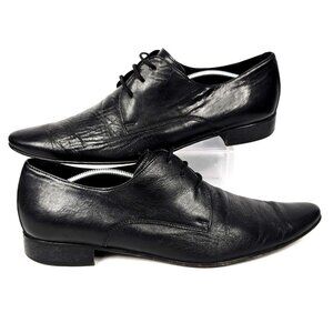 Bettaccini Hand Made in Italy Black Leather Oxford Shoes Men's Size 12